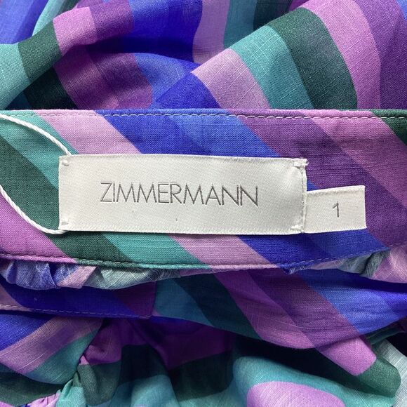 Zimmermann Poppy Frill Wrap Midi Skirt in Blue Cotton - Picture 5 of 5